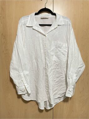 LOFT Men's White Long-Sleeve Button Down Shirt